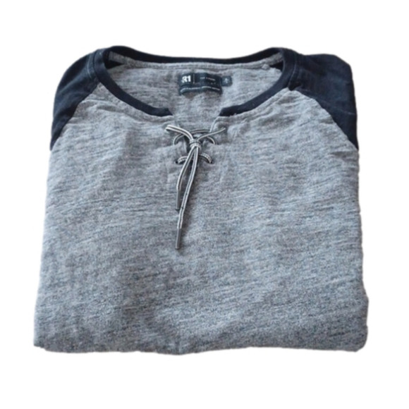 Le31 by Simons Grey and black long sleeve shirt size L - Picture 1 of 10